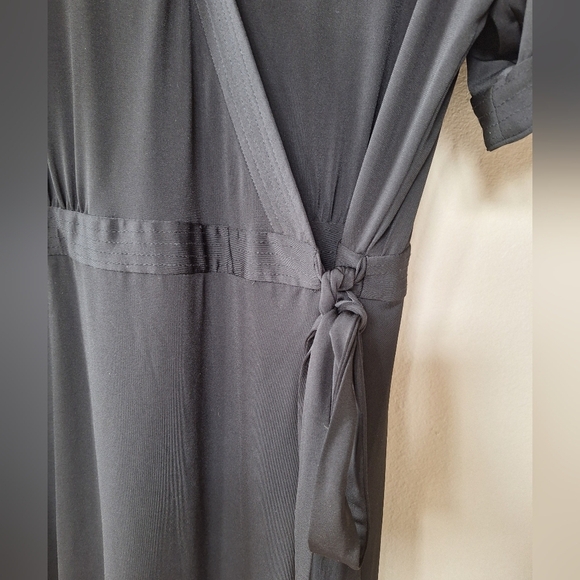Talbots Petite Womens Black Short Sleeve Wrap Dress Knee-length Size 16 - Picture 4 of 6
